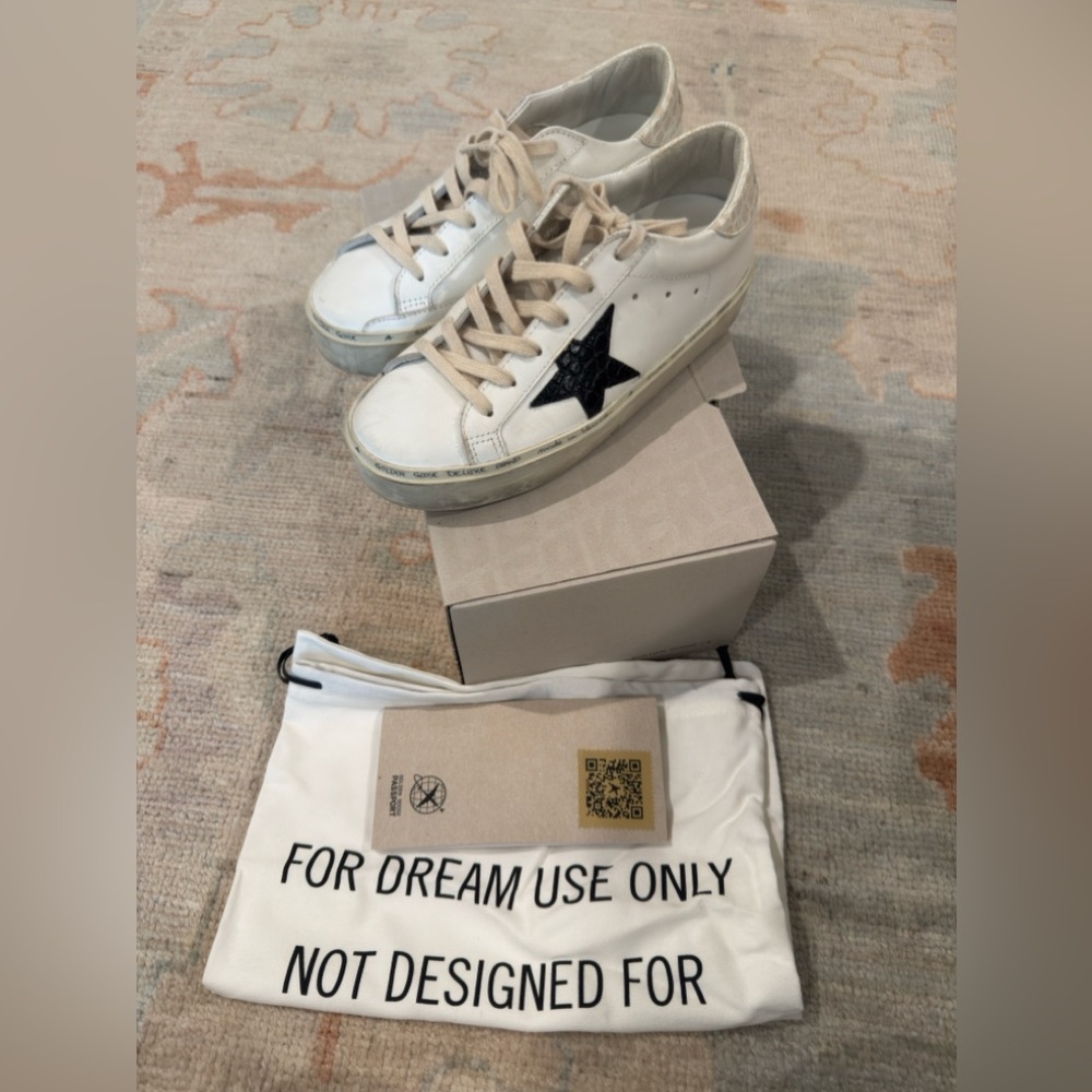 Golden Goose White Sneakers with Black Star